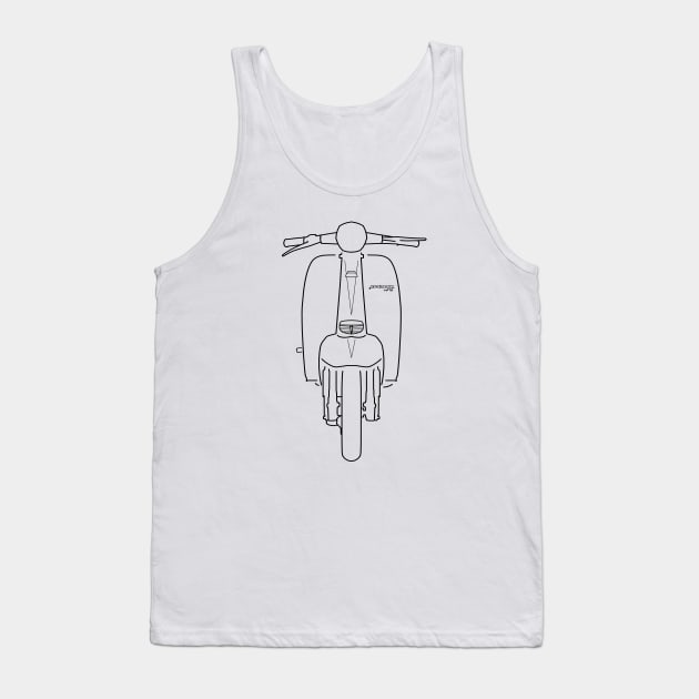 Classic 1960s Lambretta TV175 scooter black outline graphic Tank Top by soitwouldseem